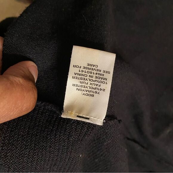 Black Cardigan Sweater with Relaxed Silhouette - Picture 6 of 6